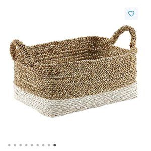 Large Beach House Bin Natural & White